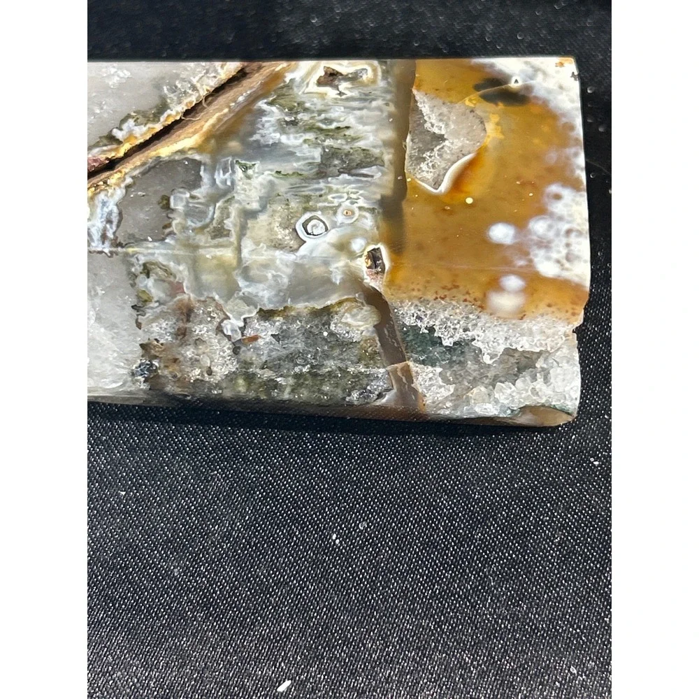 Natural Moss Agate Druzy Quartz Tower Polished Crystal Point #43